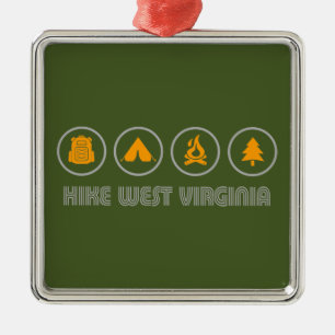 Hike West Virginia Metal Tree Decoration