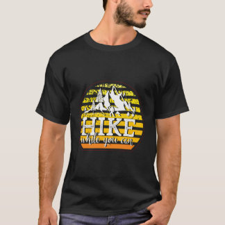 Hike While You Can Retro Sunset Mountains Distress T-Shirt