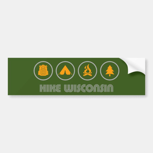 Hike Wisconsin Bumper Sticker (Front)