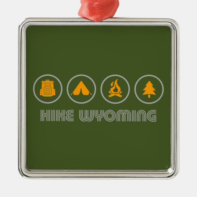 Hike Wyoming Metal Tree Decoration (Front)