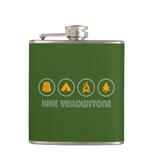 Hike Yellowstone Hip Flask