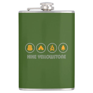 Hike Yellowstone Hip Flask