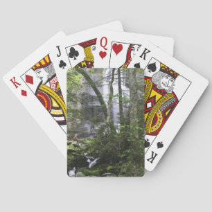 Hiker admires Falls Branch Falls Playing Cards