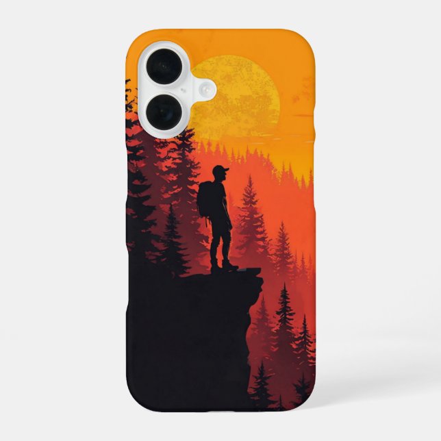 Hiker at Sunset _ iphone case  (Back)