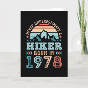 Hiker born in 1978 50th Birthday Hiking Retro Gift Card