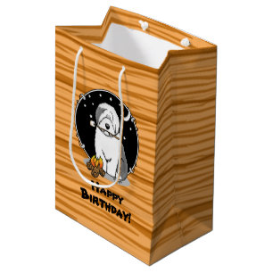 Hiker Camper Old English Sheepdog Dog Grey 1 Medium Gift Bag