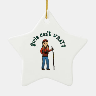 Hiker Girl Ceramic Tree Decoration