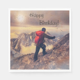 Hiker Happy Birthday Napkin