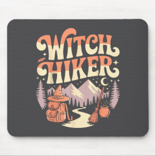 Hiker Hiking Witch Halloween Retro Vintage Witch H Mouse Mat