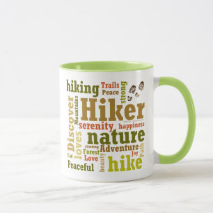 Hiker Hiking Word Cloud Mug