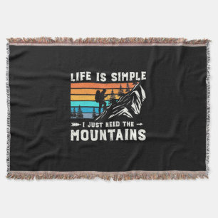 Hiker I Just Need The Mountains Throw Blanket