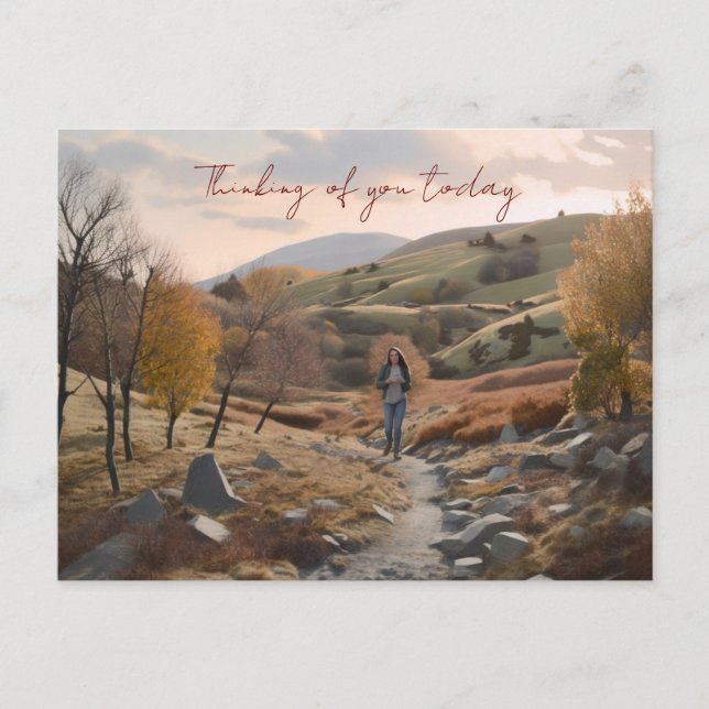 Hiker in the hills postcard (Front)