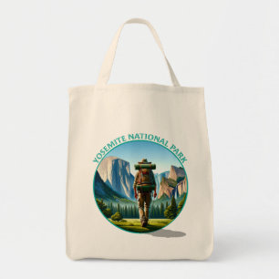 Hiker in Yosemite National park Tote Bag
