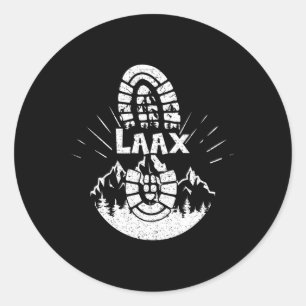 Hiker Laax Switzerland Hiking Vacation  Classic Round Sticker
