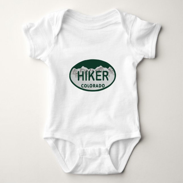 Hiker license oval baby bodysuit (Front)