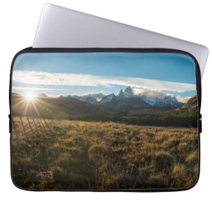 Hiker Looking At Fitz Roy Mountains, Patagonia Laptop Sleeve
