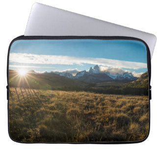 Hiker Looking At Fitz Roy Mountains, Patagonia Laptop Sleeve