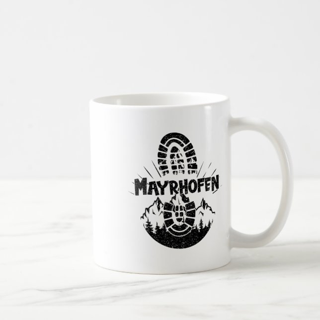 Hiker Mayrhofen Tyrol Austria Vacation  Coffee Mug (Right)