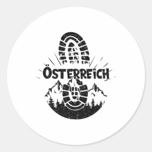 Hiker Österreich Hiking Austria Vacation Classic Round Sticker