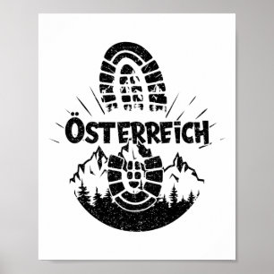 Hiker Österreich Hiking Austria Vacation  Poster