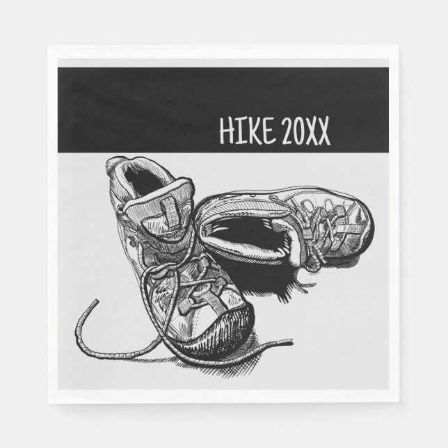 Hiker Personalised Camping Picnic Napkin (Front)