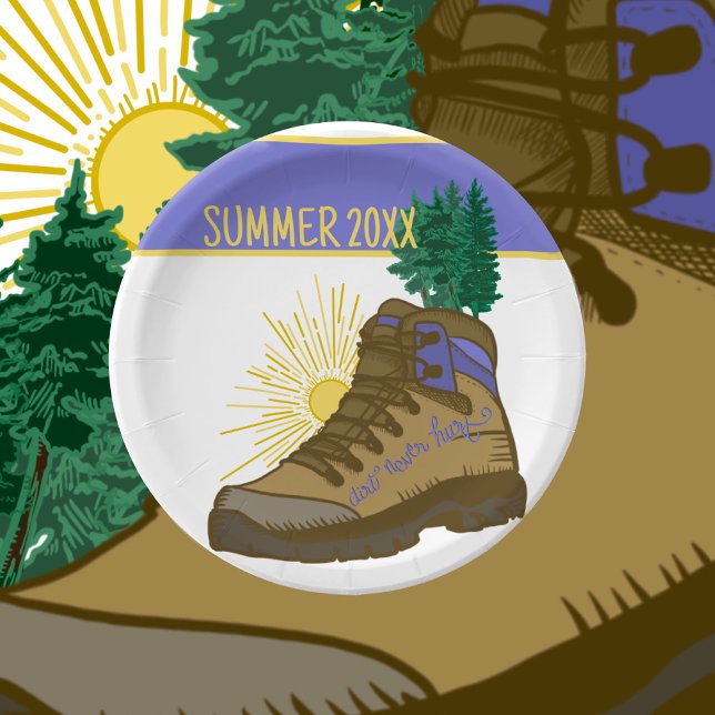 Hiker Personalised Camping Picnic Paper Plate (Creator Uploaded)
