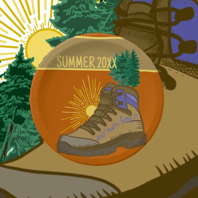 Hiker Personalised Camping Picnic Paper Plate (Creator Uploaded)