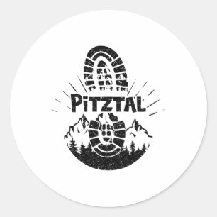 Hiker Pitztal Tyrol Austria Vacation Classic Round Sticker