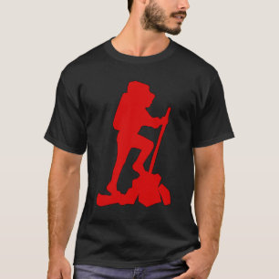 Hiker Silhouette Emblem Graphic Design Backpacker T-Shirt