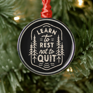 Hiker trail runner motivation retro rustic black metal tree decoration