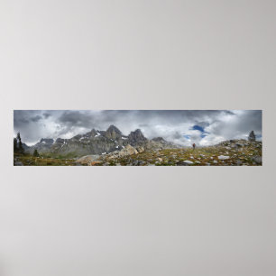 Hiker under the MInarets - Sierra Poster