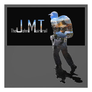 Hiker with Cathedral Peak 2 - John Muir Trail Photo Print