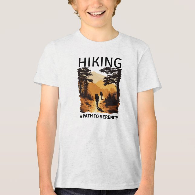 Hiking: A Path To Serenity Tri-Blend Shirt (Front)