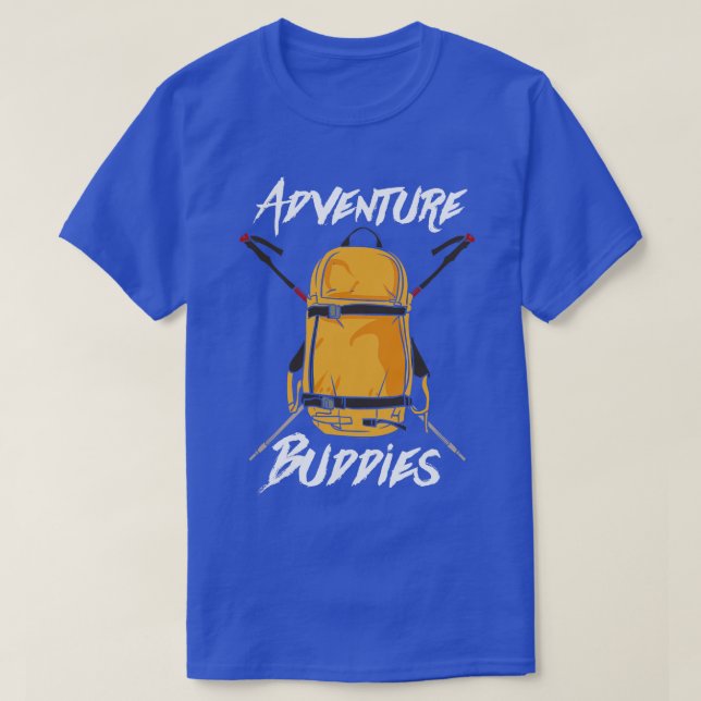 Hiking Adventure Buddies Couples T-Shirt (Design Front)