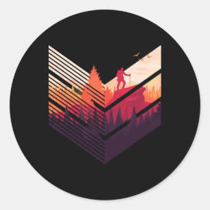 Hiking Adventure Nature  Classic Round Sticker