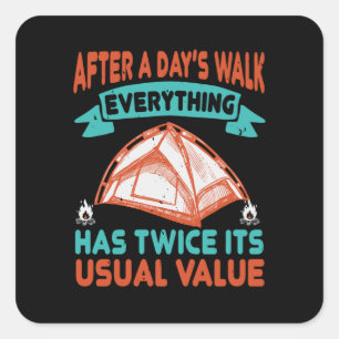 Hiking - After A Day's Walk Square Sticker