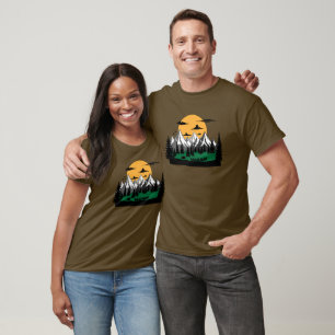 hiking and camping in mountains graphic T-Shirt