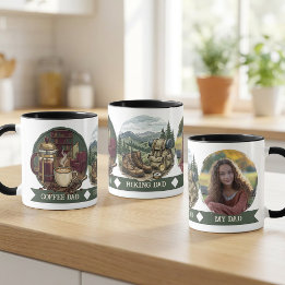 Hiking and Coffee Dad | Vintage Father's Day Photo Mug