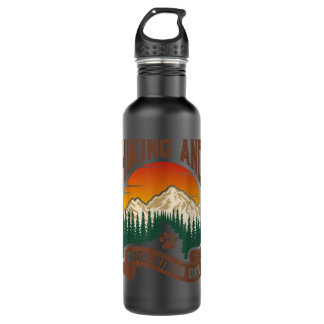 Hiking And Dogs Kinda Day, Rescue Dog Lover, Cute  710 Ml Water Bottle