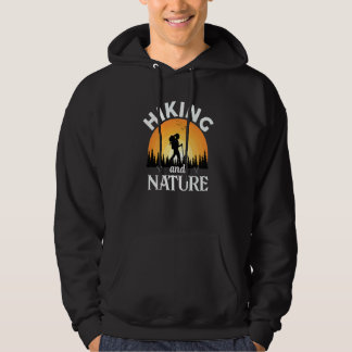 Hiking And Nature Female Hiker Retro Sunset Hoodie
