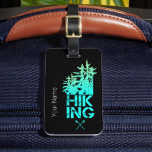 Hiking and Trekking Outdoor Vintage Forest Design Luggage Tag