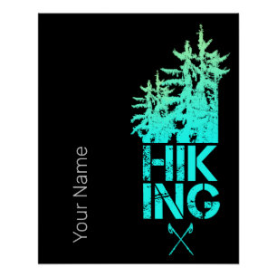 Hiking and Trekking Outdoor Vintage Forest Design Poster