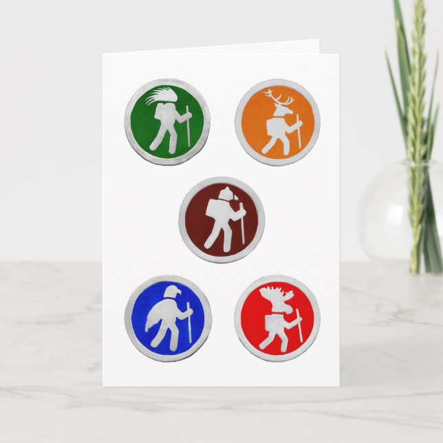 Hiking Animal Trail Markers Thank You Card (Front)