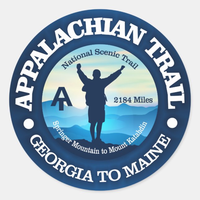 Hiking (Appalachian Trail) 2 Classic Round Sticker (Front)