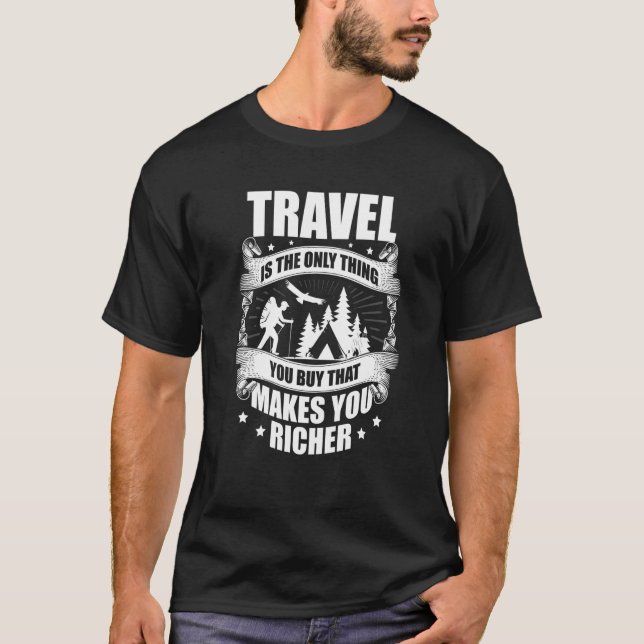 Hiking backpacking Mountaineering Camping trekking T-Shirt (Front)