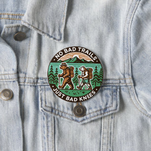 Hiking Bears With Backpacks No Bad Trails 7.5 Cm Round Badge