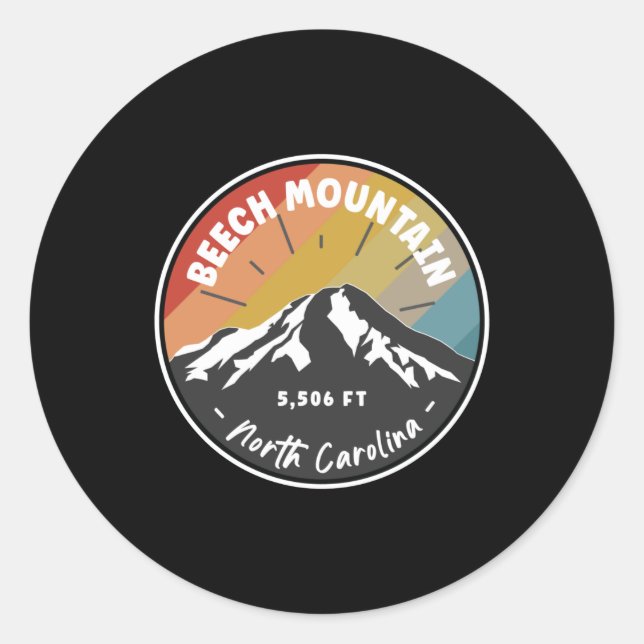 Hiking Beech Mountain - North Carolina Classic Round Sticker (Front)