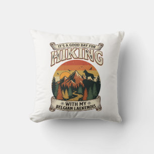 Hiking Belgian Laekenois Dog Mountain Sunset Fores Cushion