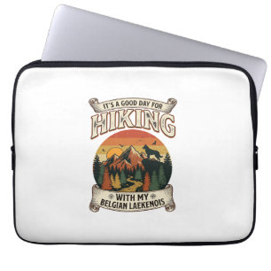 Hiking Belgian Laekenois Dog Mountain Sunset Fores Laptop Sleeve