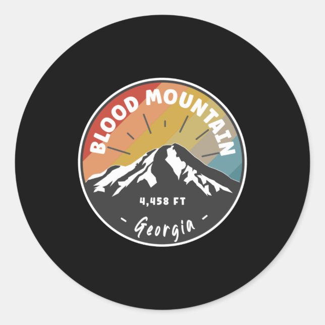Hiking Blood Mountain Georgia Classic Round Sticker (Front)